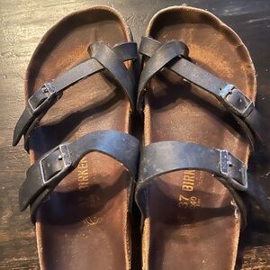 Birkenstock Black Leather Sandals